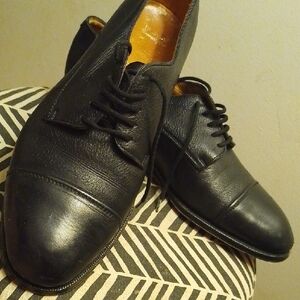 Neiman Marcus Black Leather Oxfords